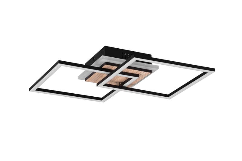 Trio Lighting Giro LED Loftlampe Firkantet Matsort/Træ - Belysning - Lamper & indendørsbelysning - Loftlampe - Plafond