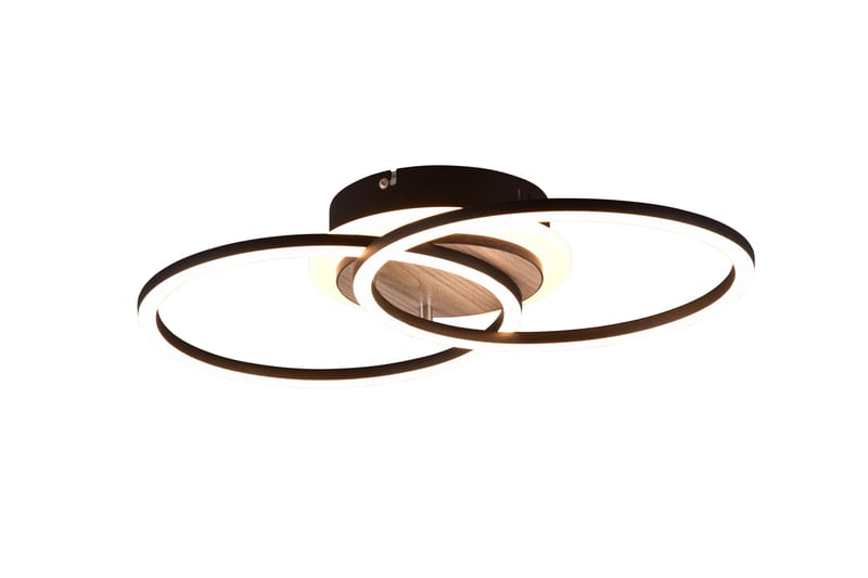 Trio Lighting Giro LED Loftlampe Rund Matsort/Træ - Belysning - Lamper & indendørsbelysning - Loftlampe - Plafond