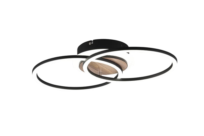 Trio Lighting Giro LED Loftlampe Rund Matsort/Træ - Belysning - Lamper & indendørsbelysning - Loftlampe - Plafond