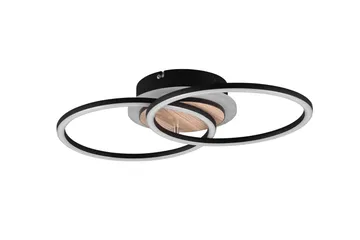 Trio Lighting Giro LED Loftlampe Rund Matsort/Træ - Belysning - Lamper & indendørsbelysning - Loftlampe - Plafond