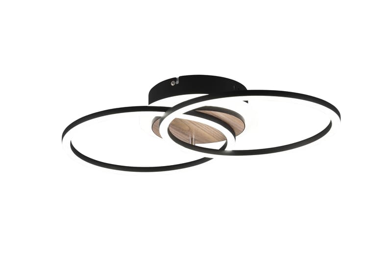 Trio Lighting Giro LED Loftlampe Rund Matsort/Træ - Belysning - Lamper & indendørsbelysning - Loftlampe - Plafond