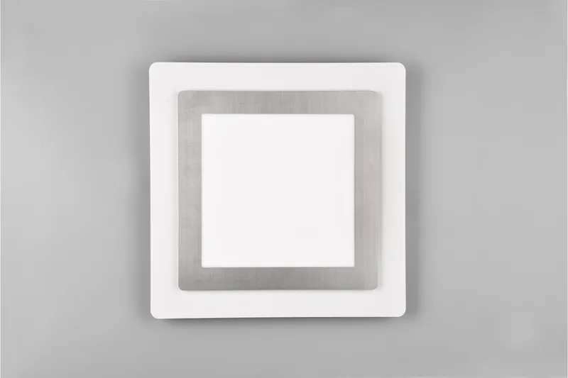 Trio Lighting Morgan LED Loftlampe 45x45 cm Hvid/Børstet Stål - Belysning - Lamper & indendørsbelysning - Loftlampe - Plafond