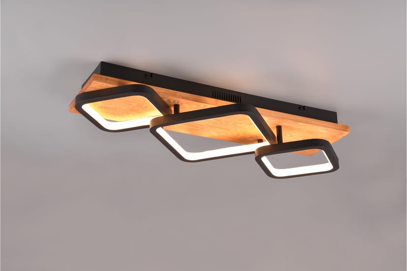 Trio Lighting Rama LED Loftlampe 3L Matsort/Træ - Belysning - Lamper & indendørsbelysning - Loftlampe - Plafond