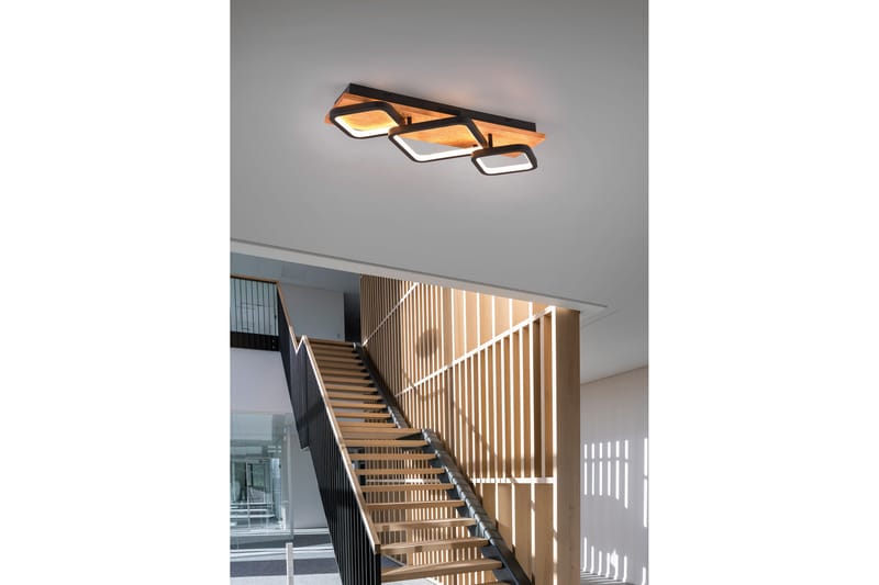 Trio Lighting Rama LED Loftlampe 3L Matsort/Træ - Belysning - Lamper & indendørsbelysning - Loftlampe - Plafond
