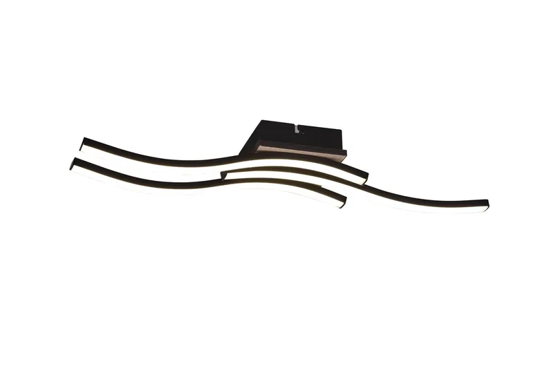 Trio Lighting Route LED Loftlampe 3L Matsort/Træ, undefined