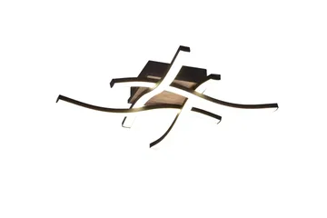 Trio Lighting Route LED Loftlampe 4L Matsort/Træ - Belysning - Lamper & indendørsbelysning - Loftlampe - Plafond