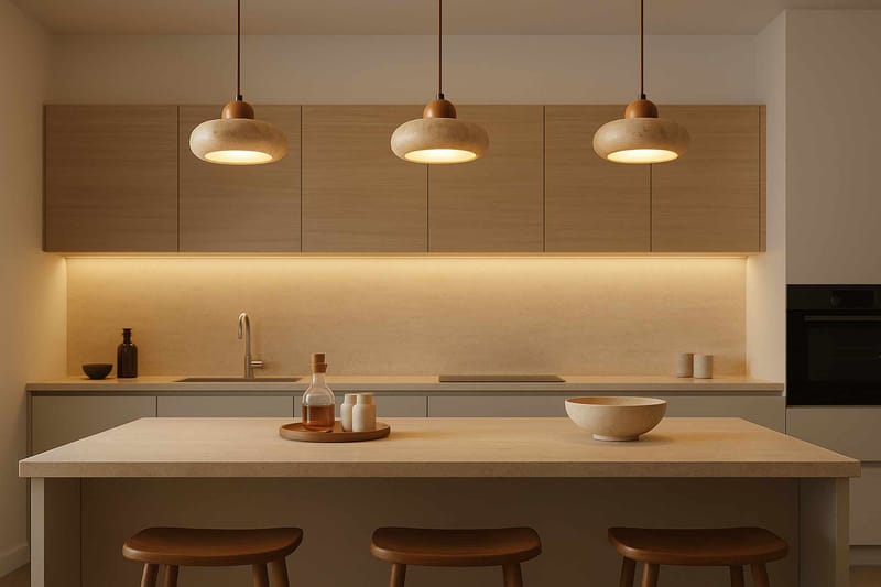 Serros pendellampe - Beige og Eg - Belysning - Lamper & indendørsbelysning - Loftlampe - Lysekroner