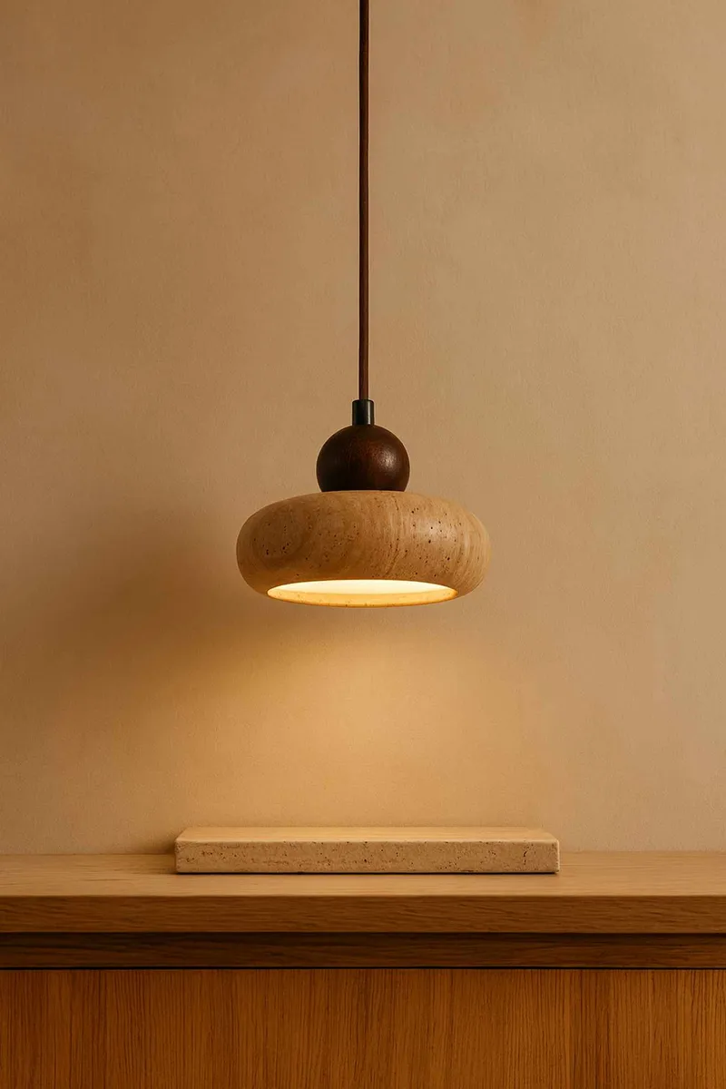 Serros pendellampe - Beige og Valnød - Belysning - Lamper & indendørsbelysning - Loftlampe - Lysekroner