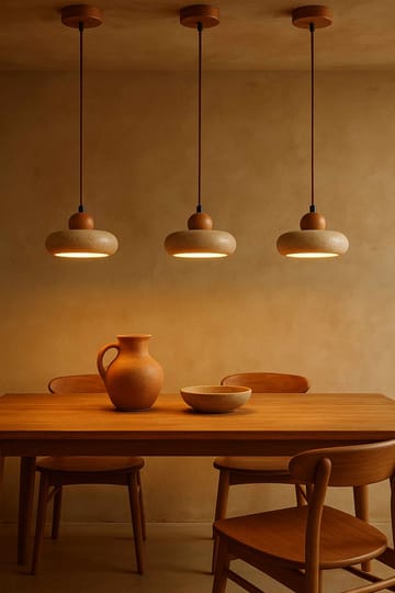 Serros pendellampe - Beige og Eg - Belysning - Lamper & indendørsbelysning - Loftlampe - Lysekroner