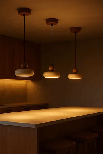 Serros pendellampe - Beige og Valnød - Belysning - Lamper & indendørsbelysning - Loftlampe - Lysekroner