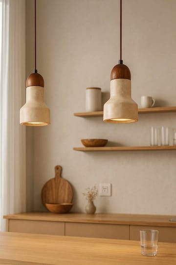 Talvenn pendellampe - Beige og Valnød - Belysning - Lamper & indendørsbelysning - Loftlampe - Pendellamper & hængelamper