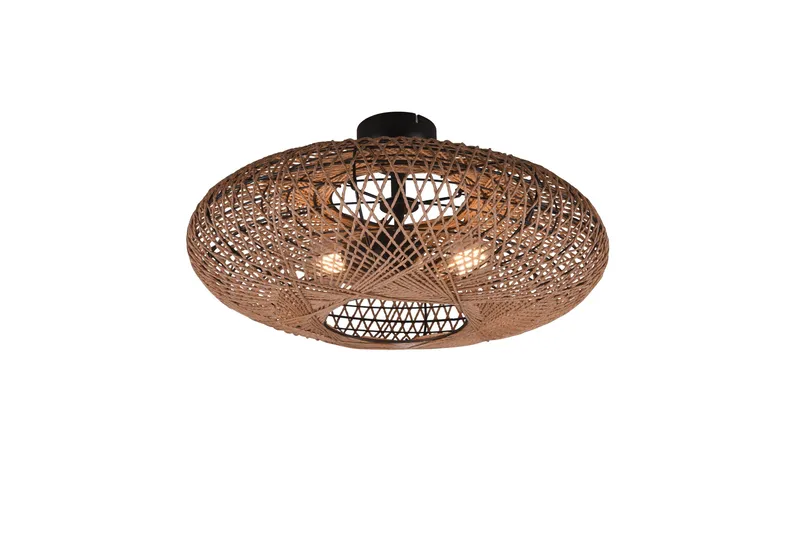 Trio Lighting Hedda plafond 2L E27 matsort/sisal, undefined
