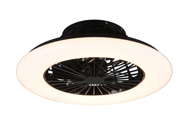 Trio Lighting Stralsund LED loft/væg ventilator matsort starlight - Belysning - Lamper & indendørsbelysning - Loftlampe - Plafond