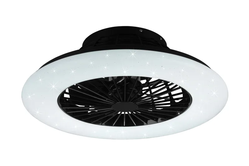 Trio Lighting Stralsund LED loft/væg ventilator matsort starlight - Belysning - Lamper & indendørsbelysning - Loftlampe - Plafond