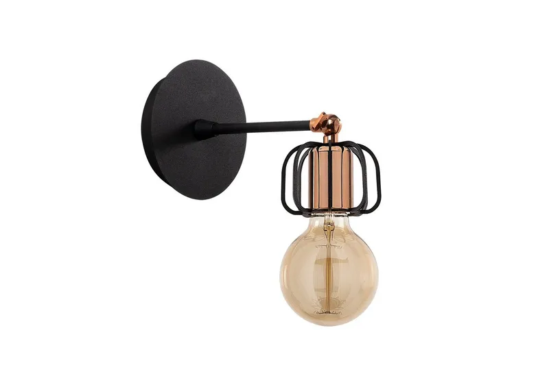 Væglampe Griffin indrammet sort, Sort