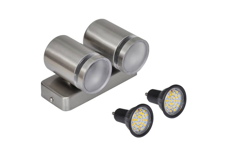 LED Væglampe Rustfrit Stål Ned med Kegle Hoved - SÃ¸lv - Billedbelysning - Væglampe - Bogreolsbelysning