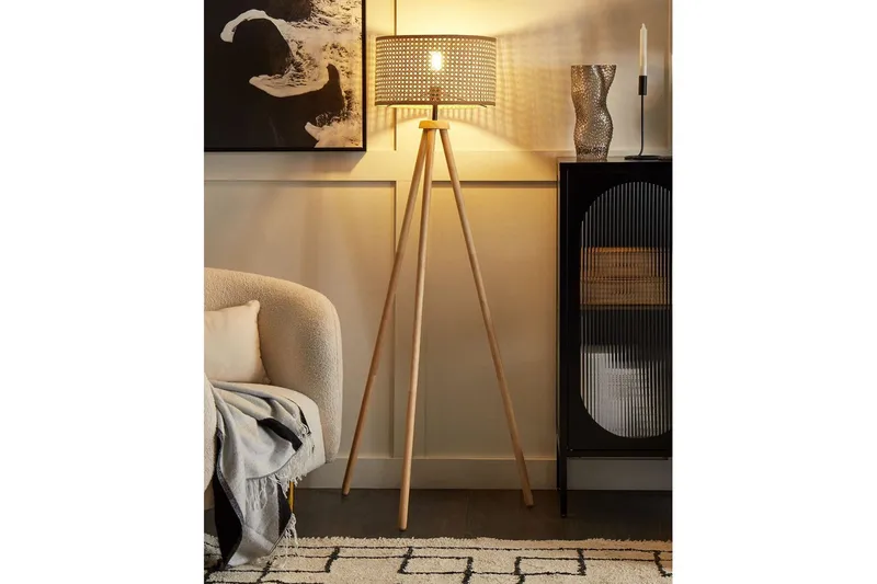 Makronisos Gulvlampe 150 cm - Lyst træ - Belysning - Lamper & indendørsbelysning - Soveværelse lampe