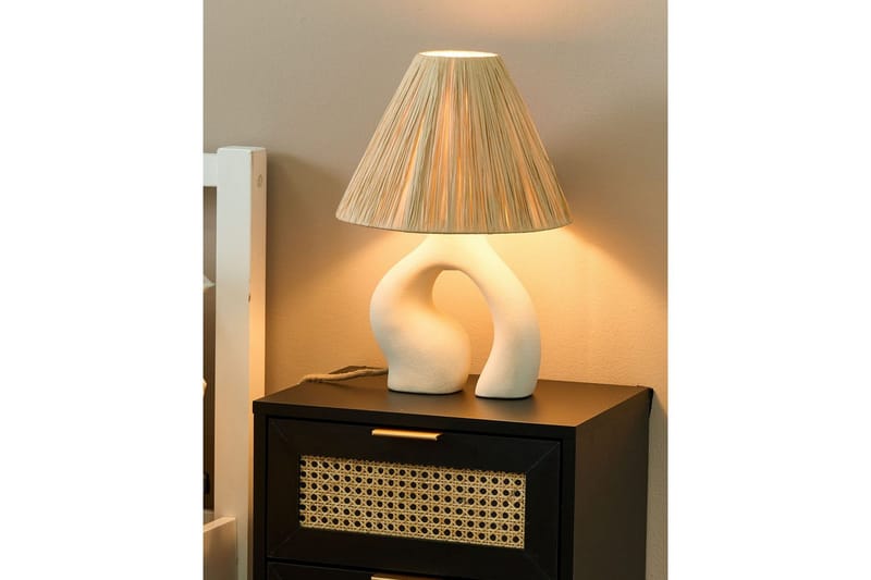 Marettimo Bordlampe 42 cm E27 - Hvid/Natur - Belysning - Lamper & indendørsbelysning - Vindueslampe - Vindueslampe på fod
