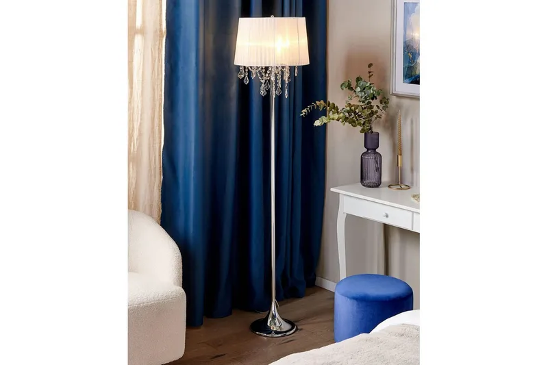 Pianose Gulvlampe 165 cm - Sølv/Hvid - Belysning - Lamper & indendørsbelysning - Soveværelse lampe