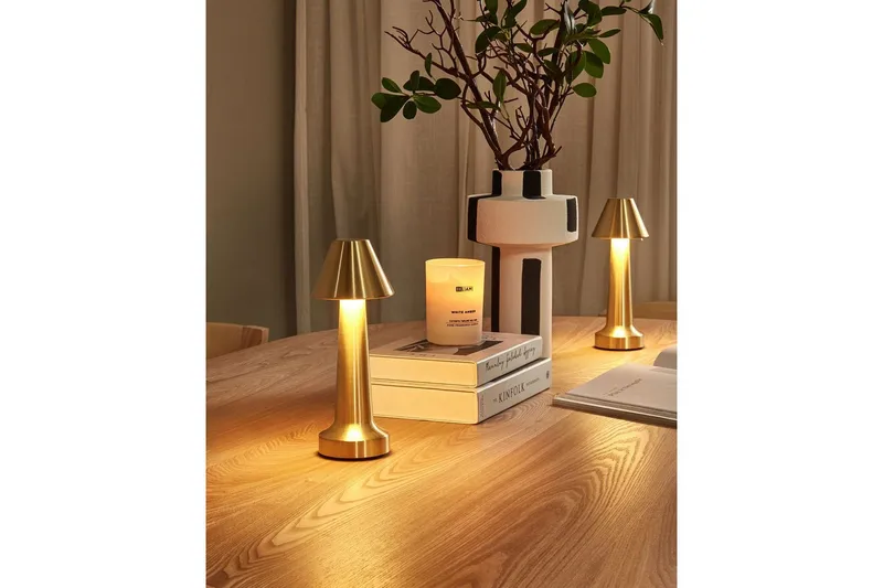 Adasi LED Bordlampe 2 stk 24 cm - Guld - Belysning - Lamper & indendørsbelysning - Sengelampe - Sengelampe bord