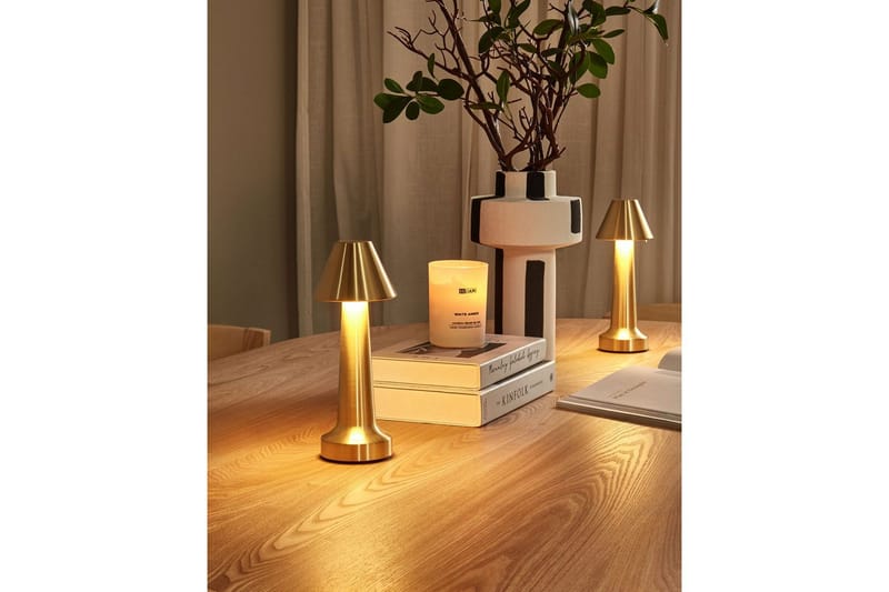 Adasi LED Bordlampe 2 stk 24 cm - Guld - Belysning - Lamper & indendørsbelysning - Sengelampe - Sengelampe bord