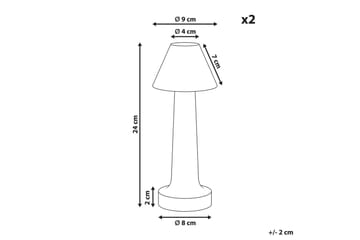 Adasi LED Bordlampe 2 stk 24 cm - Guld - Belysning - Lamper & indendørsbelysning - Sengelampe - Sengelampe bord