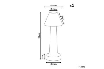 Adasi LED Bordlampe 2 stk 24 cm - Sort - Belysning - Lamper & indendørsbelysning - Sengelampe - Sengelampe bord