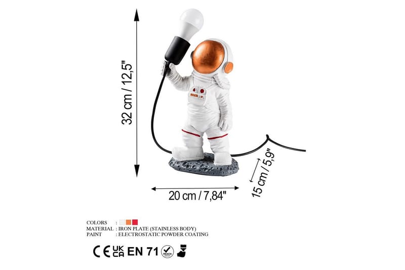 Bordlampe Anroth Flerfarvet - 20 x 15 x 32 cm - Belysning - Lamper & indendørsbelysning - Sengelampe - Sengelampe bord
