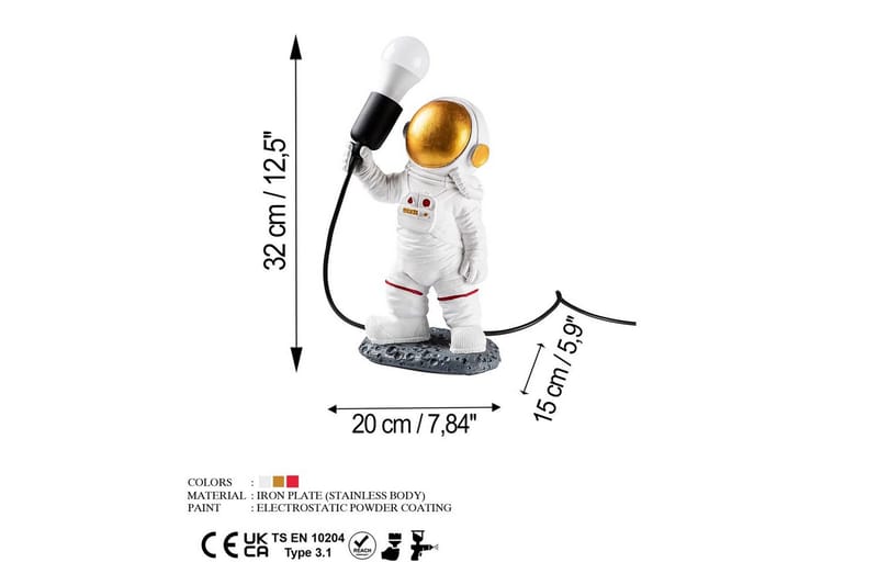 Bordlampe Anroth Flerfarvet - 30 x 15 x 32 cm - Belysning - Lamper & indendørsbelysning - Sengelampe - Sengelampe bord