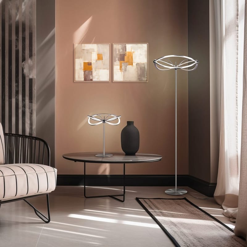 Bordlampe Charivari - Børstet stål - Belysning - Lamper & indendørsbelysning - Sengelampe - Sengelampe bord