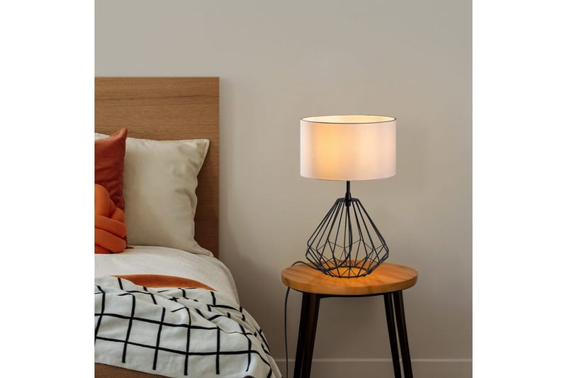 Bordlampe Diamant Hvid / Sort - Hvid / Sort - Belysning - Lamper & indendørsbelysning - Sengelampe - Sengelampe bord