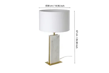 Bordlampe Eglo Belesar Messing/Hvid - Messing/Hvid - Belysning - Lamper & indendørsbelysning - Sengelampe - Sengelampe bord