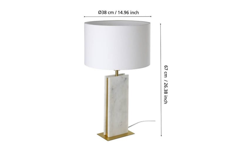 Bordlampe Eglo Belesar Messing/Hvid - Messing/Hvid - Belysning - Lamper & indendørsbelysning - Sengelampe - Sengelampe bord