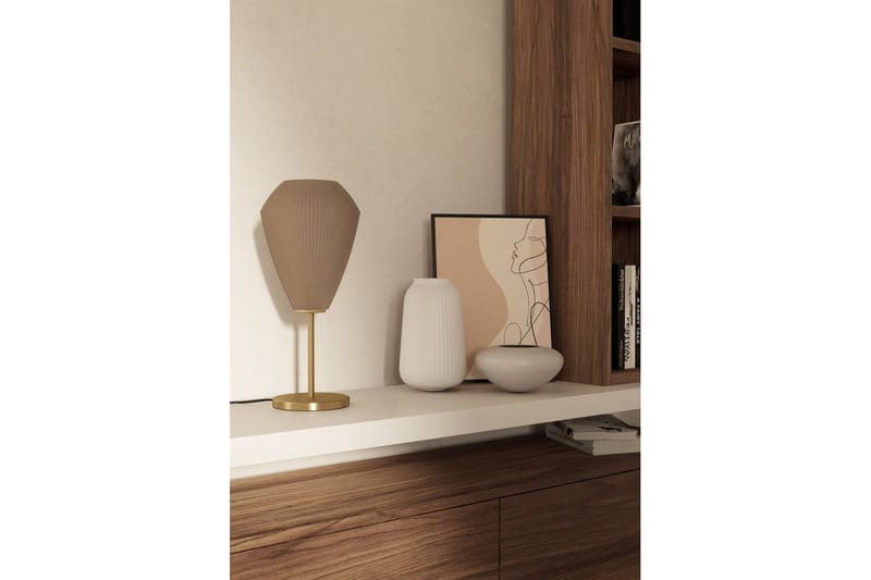Bordlampe Eglo Caprarola - Messing/Beige - Belysning - Lamper & indendørsbelysning - Sengelampe - Sengelampe bord
