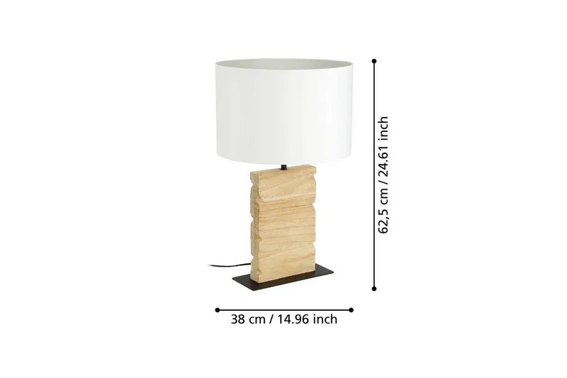 Bordlampe Eglo Contessore Lige Hvid/træ - Belysning - Lamper & indendørsbelysning - Sengelampe - Sengelampe bord