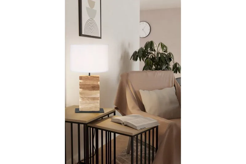 Bordlampe Eglo Contessore Lige Hvid/træ - Belysning - Lamper & indendørsbelysning - Sengelampe - Sengelampe bord