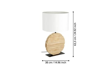 Bordlampe Eglo Contessore Rund Hvid/Træ - Belysning - Lamper & indendørsbelysning - Sengelampe - Sengelampe bord