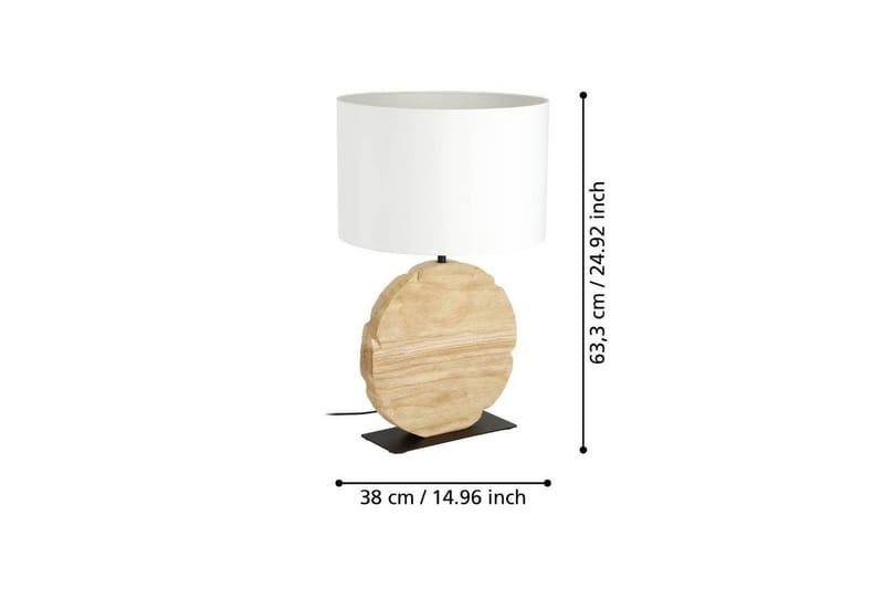 Bordlampe Eglo Contessore Rund Hvid/Træ - Belysning - Lamper & indendørsbelysning - Sengelampe - Sengelampe bord