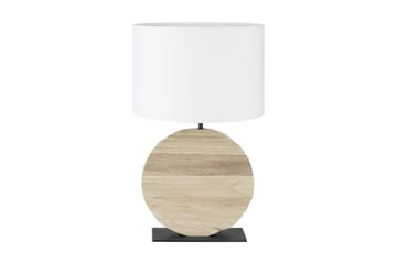 Bordlampe Eglo Contessore Rund Hvid/Træ - Belysning - Lamper & indendørsbelysning - Sengelampe - Sengelampe bord