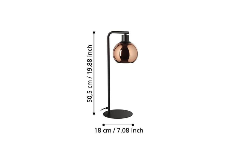 Bordlampe Eglo Cordoba Sort/Kobber - Belysning - Lamper & indendørsbelysning - Sengelampe - Sengelampe bord