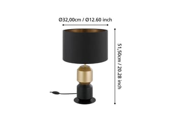 Bordlampe Eglo Laurignano Sort/Guld - Belysning - Lamper & indendørsbelysning - Sengelampe - Sengelampe bord