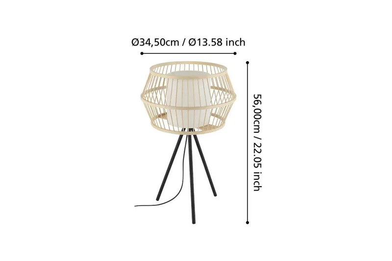 Bordlampe Eglo Monterroso Natur - Belysning - Lamper & indendørsbelysning - Sengelampe - Sengelampe bord