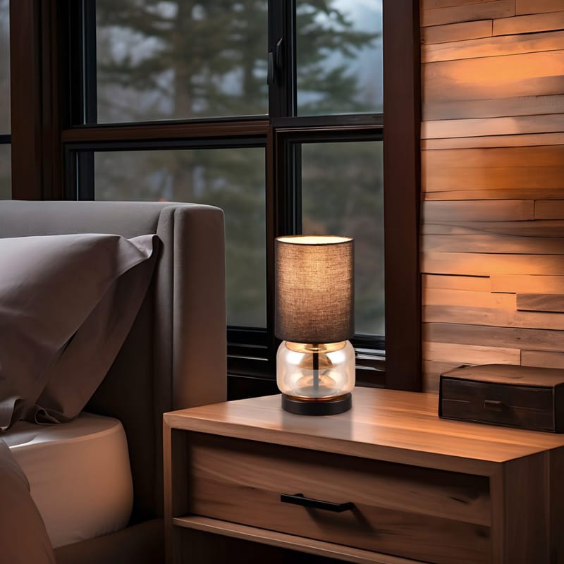 Bordlampe Elio - Mat sort/amber - Belysning - Lamper & indendørsbelysning - Sengelampe - Sengelampe bord