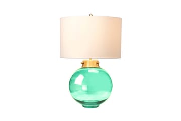 Bordlampe Elstead Lighting Kara Aldret messing - mørkegrønt glas - Aldret messing - mørkegrønt glas - Belysning - Lamper & indendørsbelysning - Sengelampe - Sengelampe bord