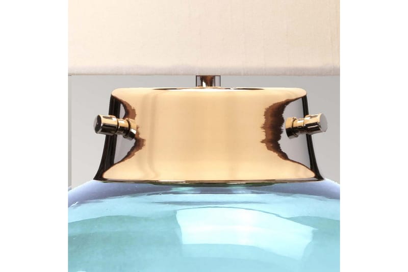 Bordlampe Elstead Lighting Kara Poleret Nikkel - Blåt Glas - Poleret Nikkel - Blåt Glas - Belysning - Lamper & indendørsbelysning - Sengelampe - Sengelampe bord