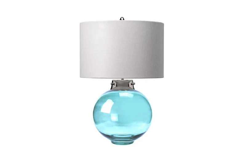 Bordlampe Elstead Lighting Kara Poleret Nikkel - Blåt Glas, Poleret Nikkel - Blåt Glas