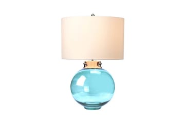 Bordlampe Elstead Lighting Kara Poleret Nikkel - Blåt Glas - Poleret Nikkel - Blåt Glas - Belysning - Lamper & indendørsbelysning - Sengelampe - Sengelampe bord