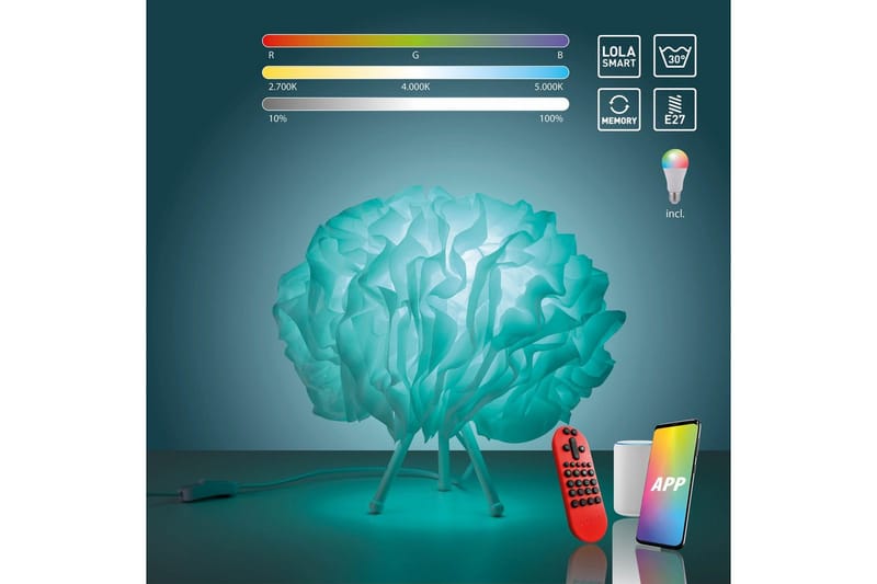 Bordlampe Lolasmart Naomi - 35x30x35 cm - Belysning - Lamper & indendørsbelysning - Sengelampe - Sengelampe bord