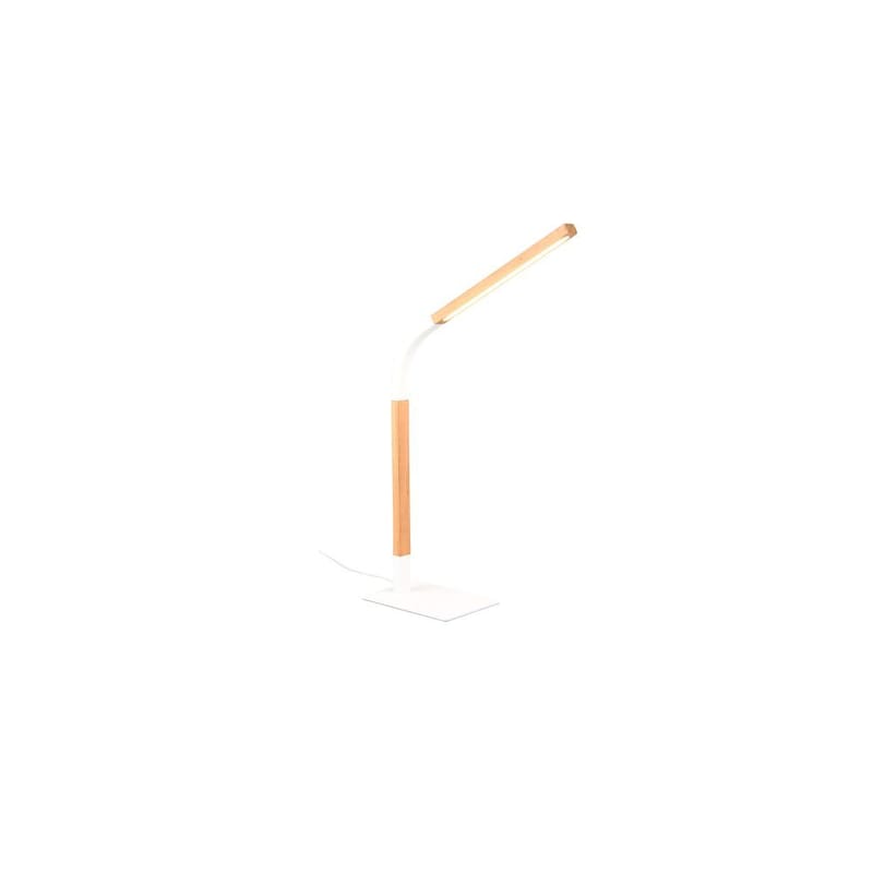 Bordlampe Norris - Mat hvid/træ - Belysning - Lamper & indendørsbelysning - Sengelampe - Sengelampe bord