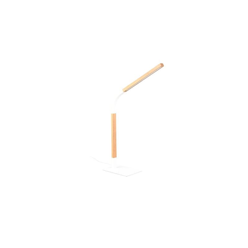 Bordlampe Norris - Mat hvid/træ - Belysning - Lamper & indendørsbelysning - Sengelampe - Sengelampe bord